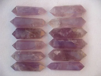 

12-9PCS NATURAL Amethyst quartz crystal double point healing