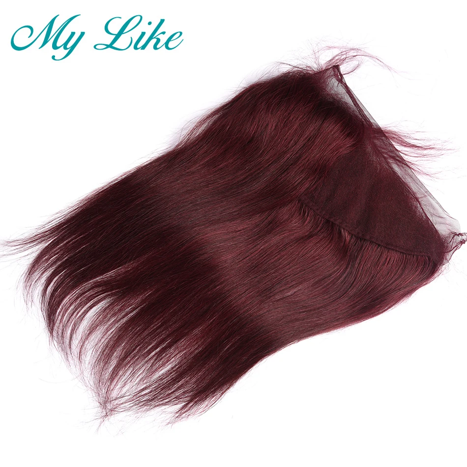 “ com o Cabelo do Bebê Encerramento 1b/99j Borgonha 13x4 Indiano