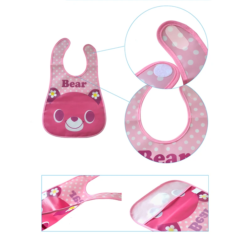 3 PcsLot Baby Bibs Cute Cartoon Baby Bib Waterproof Animal Smock Children Bib Burp Clothes Soft Infant Feeding Eat Toddler Bibs (6)