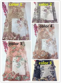 

Cyndi-12.344 fashionable sequins tulle embroidery french net lace fabric for party dress