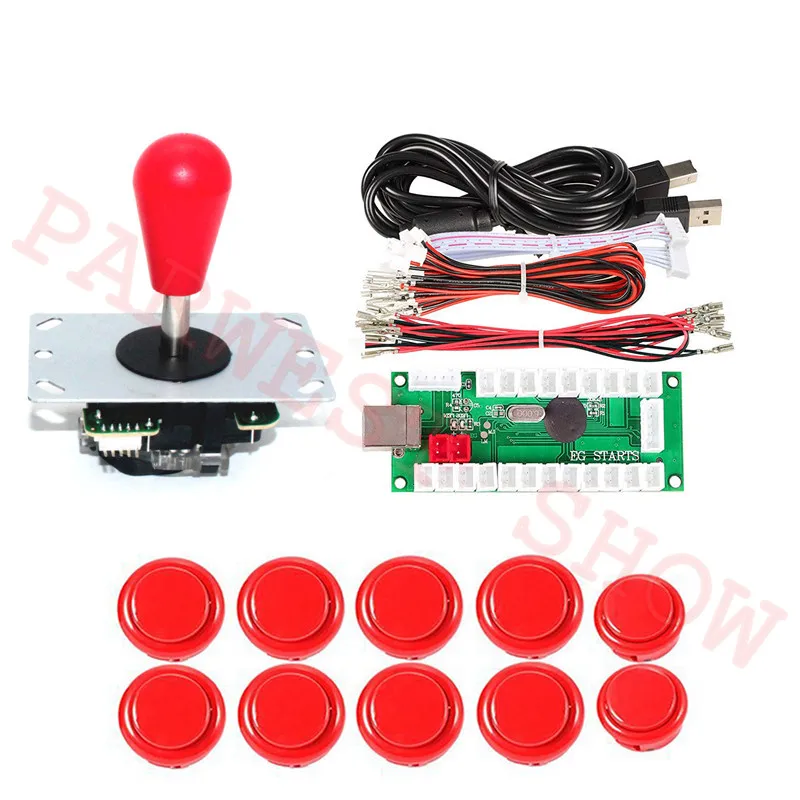 

1 Player 2Pin arcade led usb controller to PC arcade kits for Jamma Fighting Games Joystick sanwa style + Arcade Push Buttons
