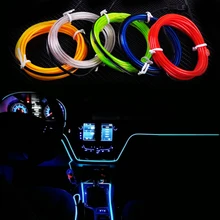 New 2M EL-Wire Flexible Led Neon Strip Cold Light Strip Rope Tape 12V Car Interior Decor Fluorescent for Ford Audi Nissan VW Kia