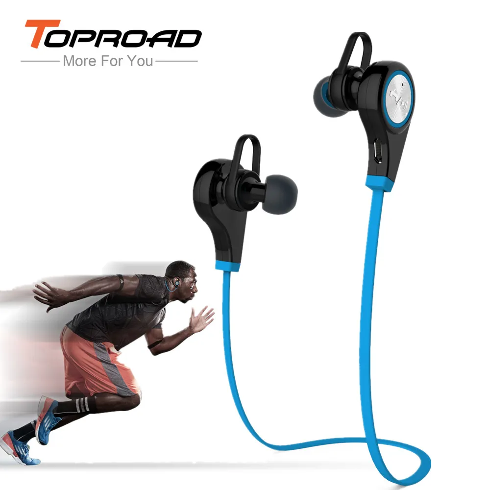 TOPROAD Беспроводные спортивные Bluetooth наушники Портативная стерео гарнитура с