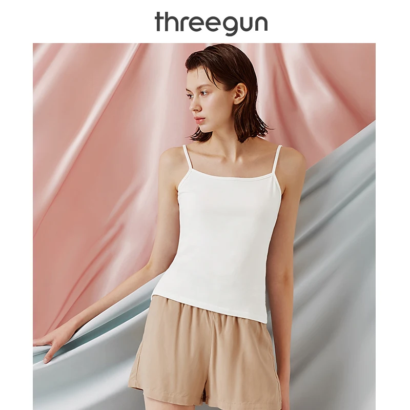 THREEGUN майки, короткий топ для молодых девушек, чистый сетчатый треугольный мягкий хлопковый кружевной бюстгальтер без рукавов для подростков, бесшовный эластичный жилет