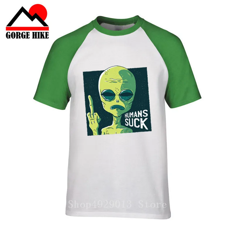 

Funny Space Alien Civilization middle finger t shirt Humans suck Psychic event Tops Tee Homme 100% Cotton Plus Size UFO Tshirt