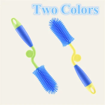 

Baby Bottle Brush Silicone Plastic Tool Kitchen Cleaner Bottle Cup Brush Creative 360 Degree for Mommy High-density Bristles