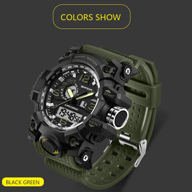 SANDA военные часы мужские водонепроницаемые спортивные часы лучший бренд класса люкс Мужские часы Мужские модные повседневные часы relogio masculino