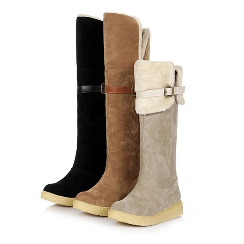 high knee boots with fur