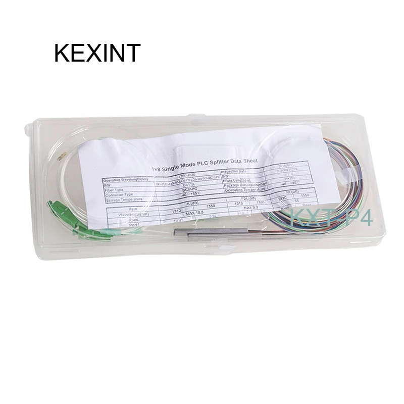 Волоконно оптический ПЛК Сплиттер KEXINT 1x8 мини модуль тип цветного кабеля
