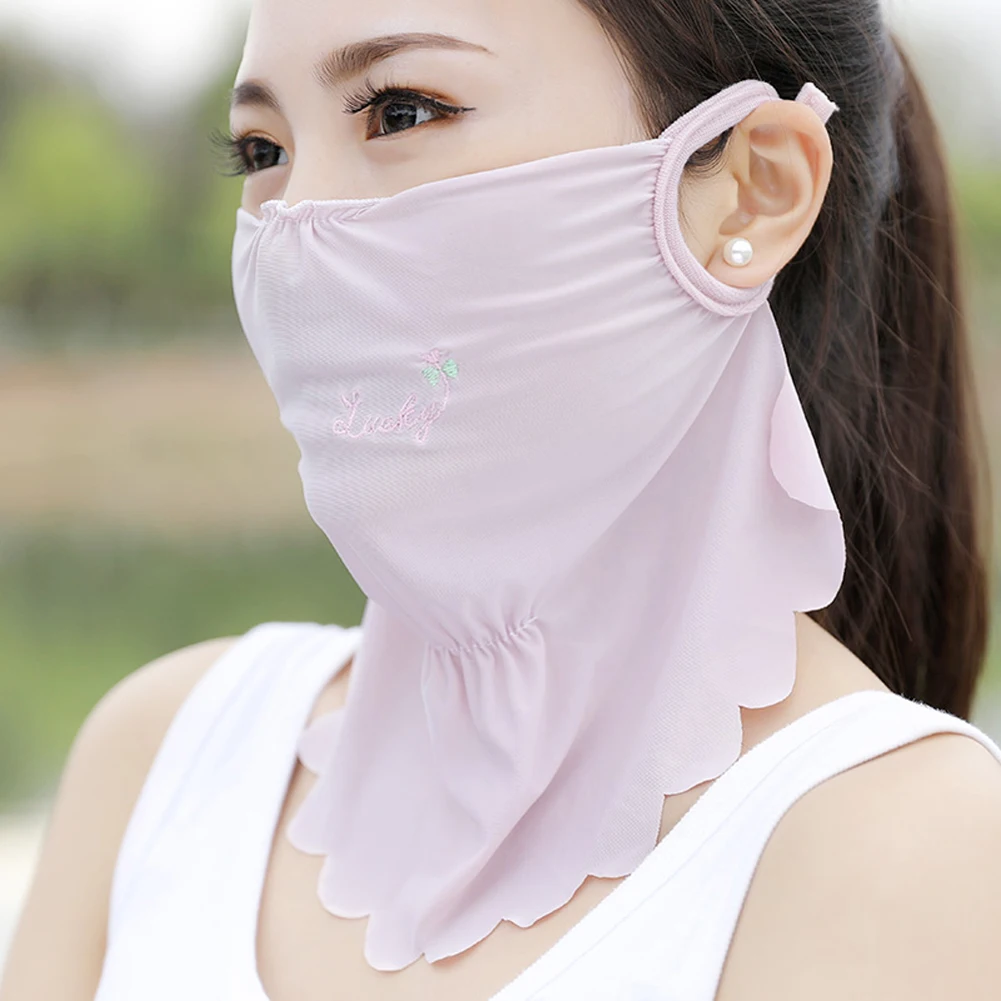 Спорт на открытом воздухе Защита от солнца УФ ультратонкая летняя Солнцезащитная маска для лица - Цвет: B