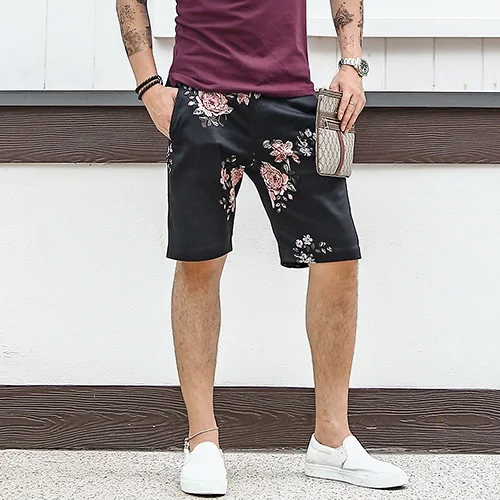 Японский мужские шорты кэжуал печатные спортивные мужские шорты летние Для мужчин шорты из хлопчатобуманой ткани "канифас" одежда K791