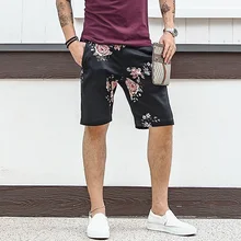 Японский мужские шорты кэжуал печатные спортивные мужские шорты летние Для мужчин шорты из хлопчатобуманой ткани "канифас" одежда K791