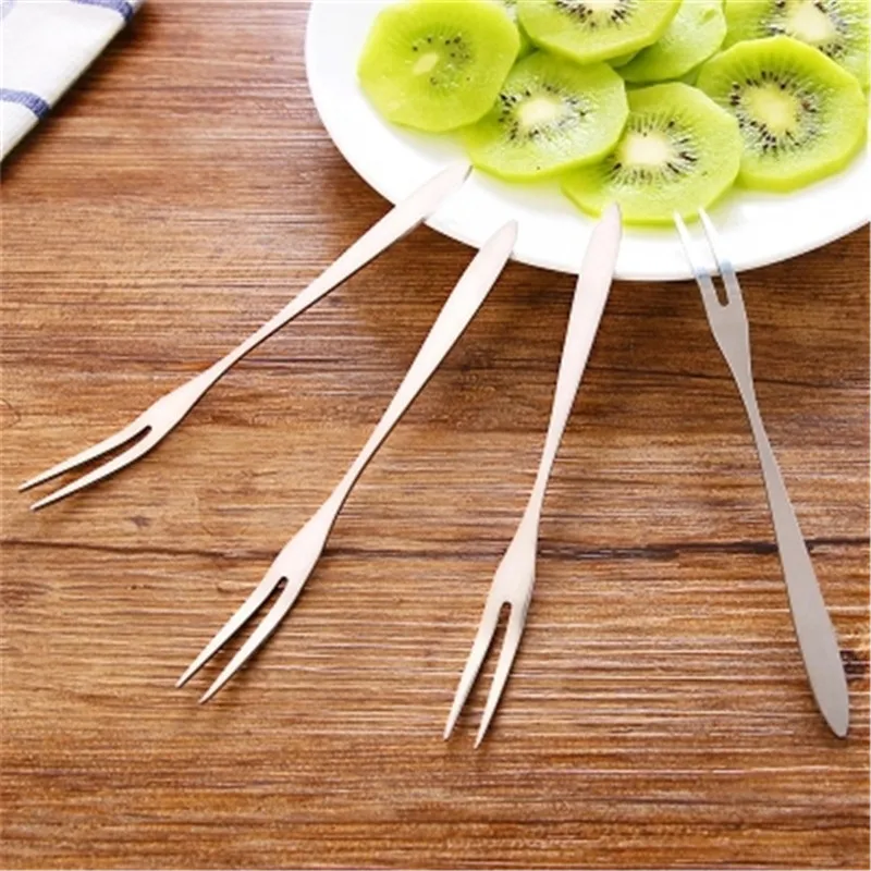 

10Pcs Fruit Fork Stainless Steel Cake Dessert Forks Lovely Mini Fork Used For Cake in Party Snail Fork Restaurant