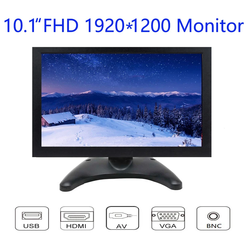  Nexan 10.1 inch Monitor HD 1280x800 FHD 1920x1080 with AV VGA USB BNC HDMI 10 inch Display for CCTV