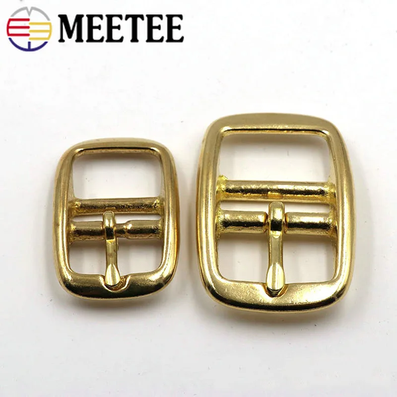 

Meetee 2/5pc 16/20/26mm Pure Copper Belt Buckle Metal Brass Pin Buckles Bags Strap Adjustment Hook DIY Leather Decor Accessories