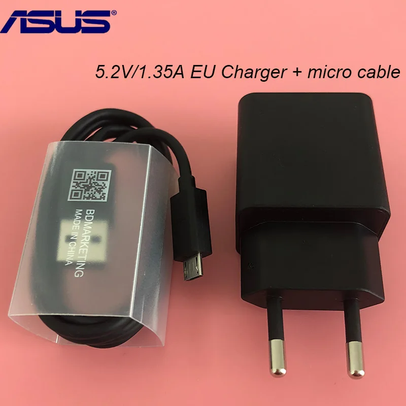 

Original ASUS Charger 5.2V 1.35A EU US adapter 2A 100CM Micro USB Data Cable for Zenfone selfie max pro 3 MAX Laser 2 5 6 AR