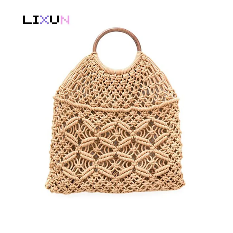 

Designer High Quality Fashion Tote Rattan Straw Beach Bag Knitting Floral Woven Handbags Fashion Women Summer Beach Bags Bolsas