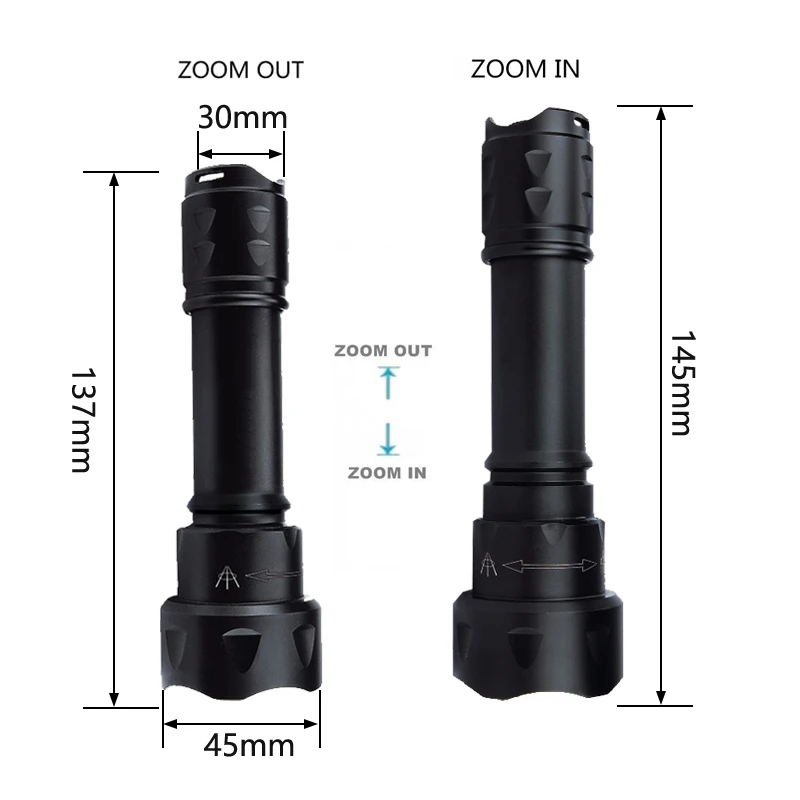 Светодиодный фонарик 18650 перезаряжаемый Batttery Zoomable Focus 850 нм светодиодный ИК-фонарь с инфракрасным излучением, фонарь ночного видения для охоты