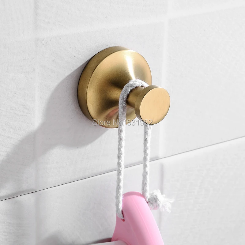 Juego de Herramientas de baño de acero inoxidable SUS 304, soporte de papel dorado cepillado, soporte para toallero, soporte para cepillo de baño, bronce cepillado