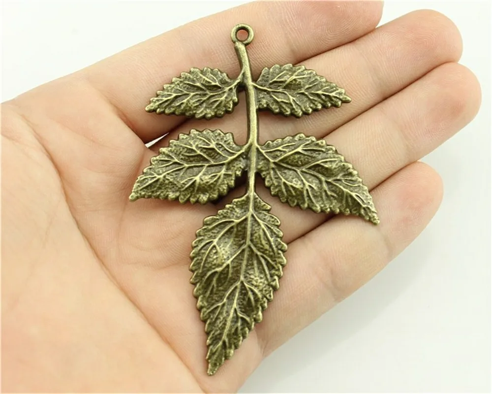 

WYSIWYG 1pcs 79x56mm Vintage Leaf Branch Pendants Charm Jewelry Making Antique Bronze Color Branch Pendants Charm Big Branch