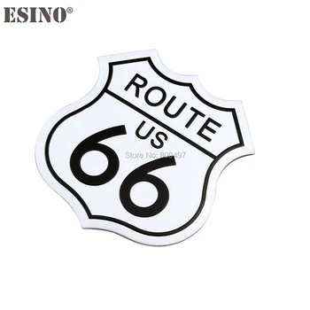 

10 x Car Body US Route 66 Expressway Sign Metal Chrome Aluminium Alloy 3D Emblem Badge Sticker Decal Car Styling Auto Accessory