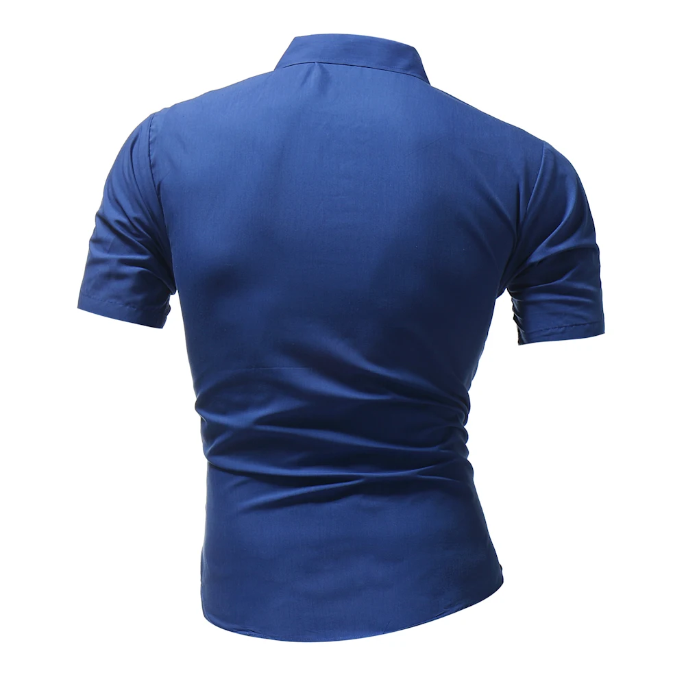 Skup 2018 moda koszula męska z krótkim rękawem topy Print Classic 8 style koszula męskie ubranie koszule Slim koszula męska Plus rozmiar