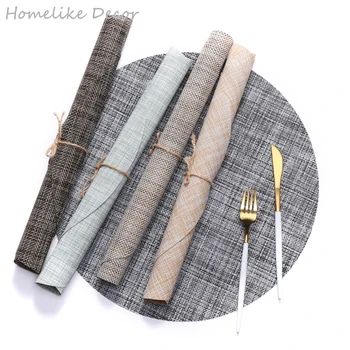 

4pcs/set Japanese Round Placemat Table Mat Waterproof Tablecloth Coasters Pads Heat Insulation Mat Table Pad 35x35cm