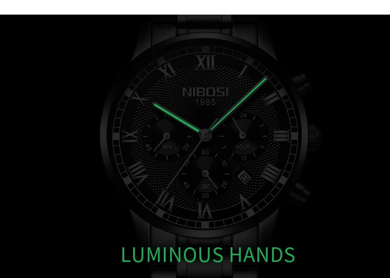 Nibosi Мужские кварцевые часы Роскошные модные спортивные наручные Водонепроницаемый нержавеющая мужской часы Relogio Masculino мужской часы смарт часы мужские