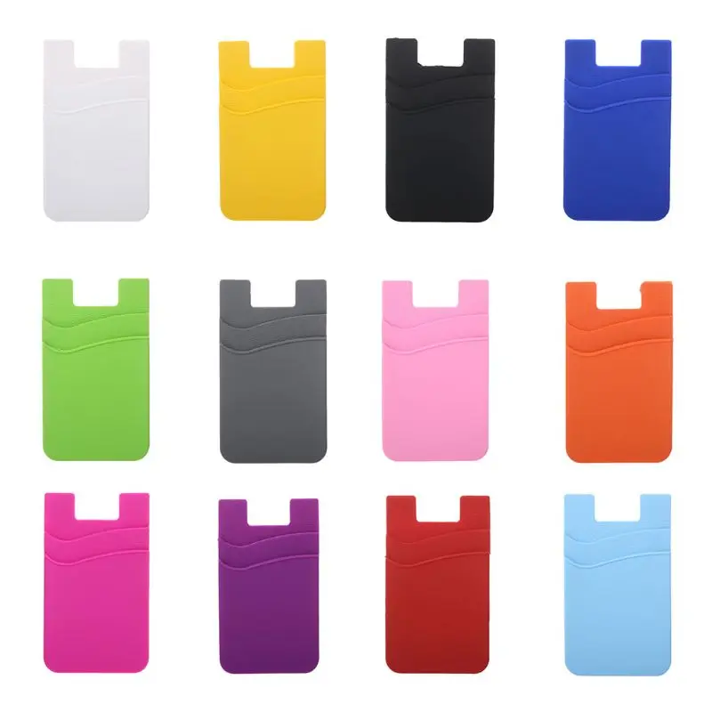 THINKTHENDO Fashion Silicone Adhesive Sticker Back Cover Card Holder Case Pouch For Cell Phone Cards Organizer | Багаж и сумки
