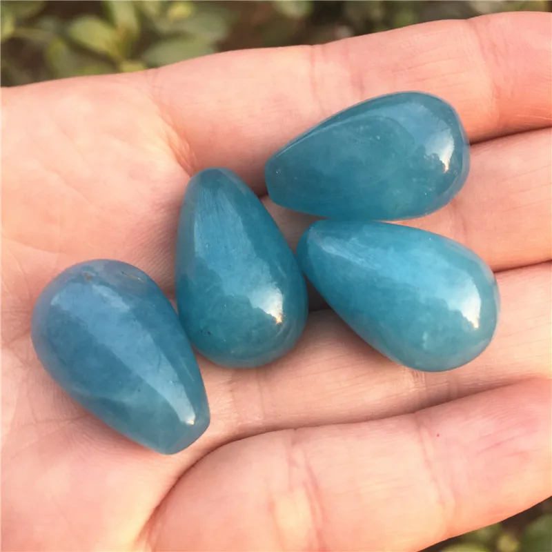 4pcs Beautiful Natural Aquamarine Crystal Gemstone Polished Stone Great for Meditation Chakra Reiki Stone As Gift