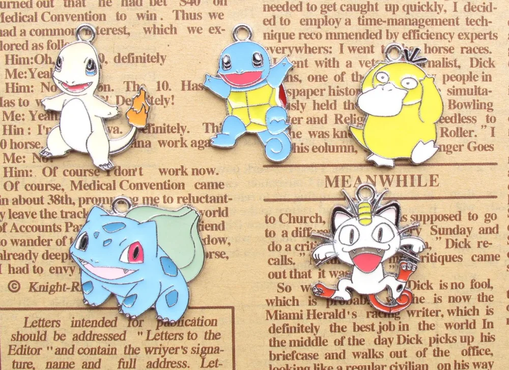 cheap mix wholesale 40pcs Cartoon Japanese anime Metal Charm Pendant DIY Necklace Jewelry Making