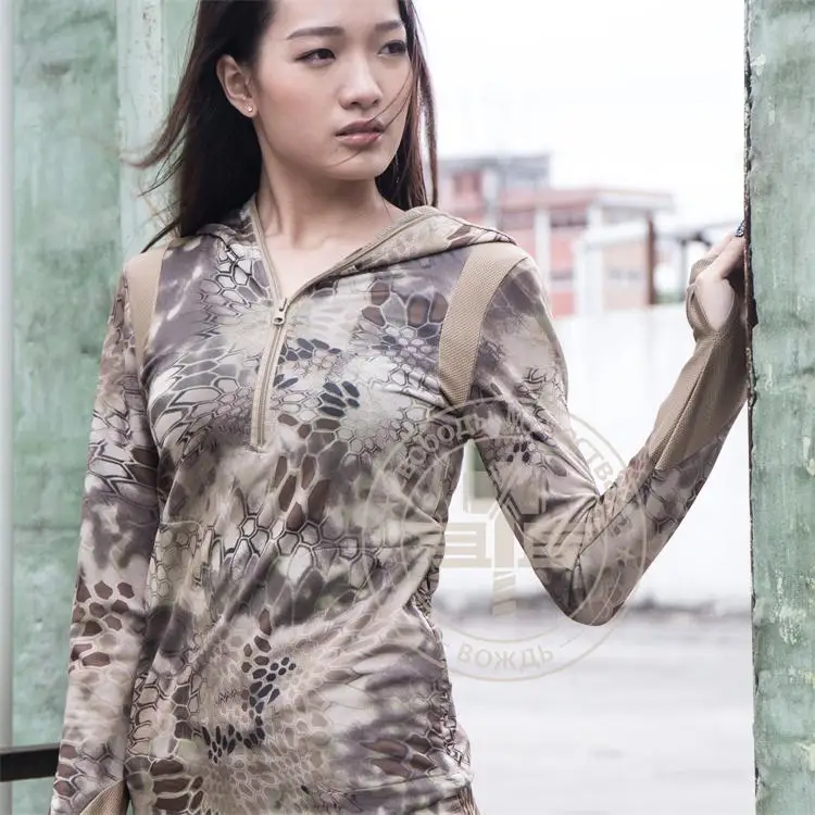 Woman Camo Quick dry Long Sleeve Hoody 