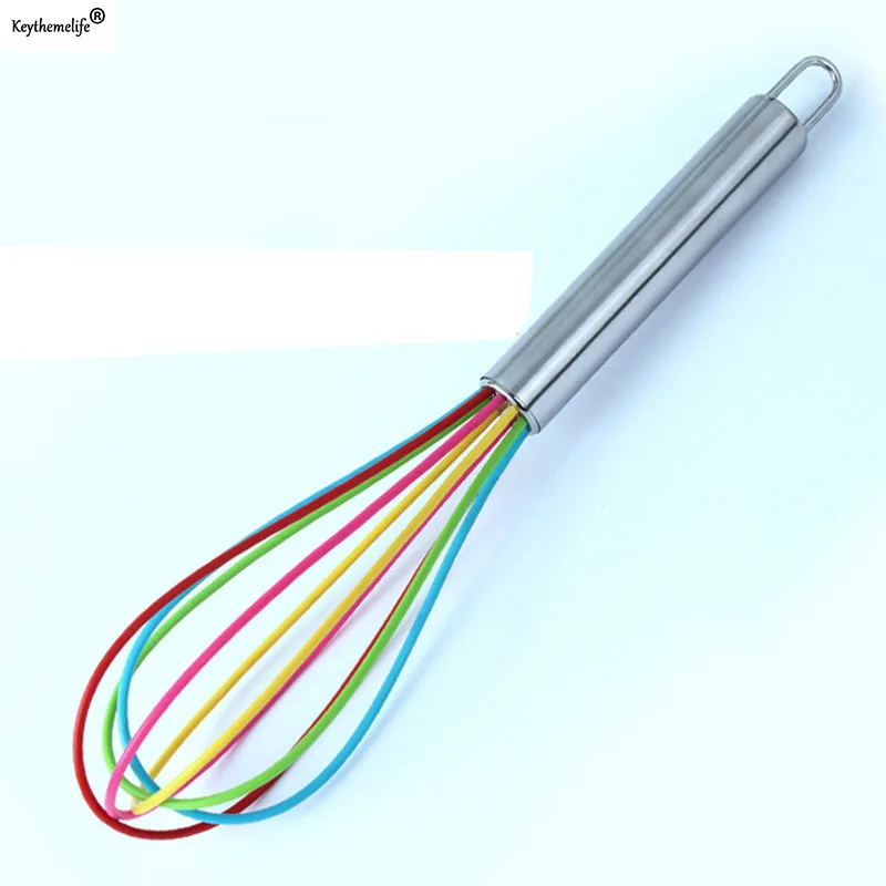 Manual Egg Beater Stainless Steel Handle Silicone Egg Beaters Milk