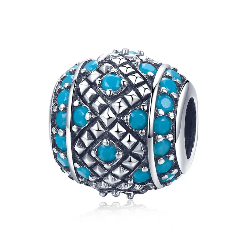

ABAY Romantic Real 925 Sterling Silver Round Circle Charms Beads fit Original Pandora Bracelet Beads Jewelry Women