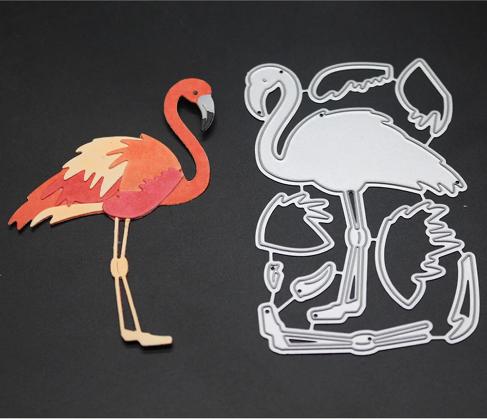 

ForeWan Etched Die Cut flamingo frame stitched Metal Cutting Dies Crafts Stencils for Scrapbooking Embossing Paper Cards Making