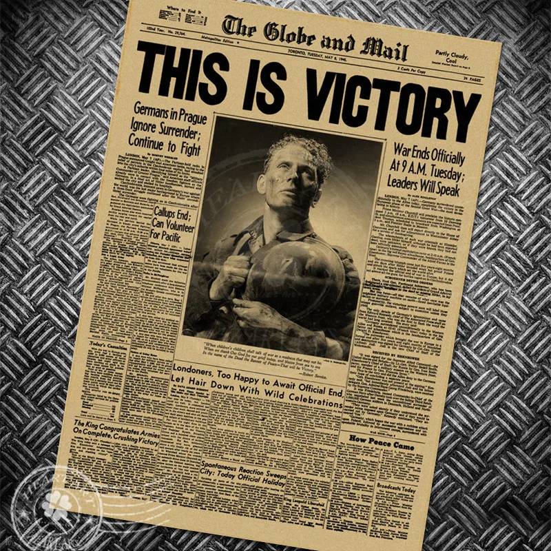 

World War 2 THIS IS VICTORY NEWSPAPER Vintage poster Chold Retro poster wall old sticker print picture living room painting