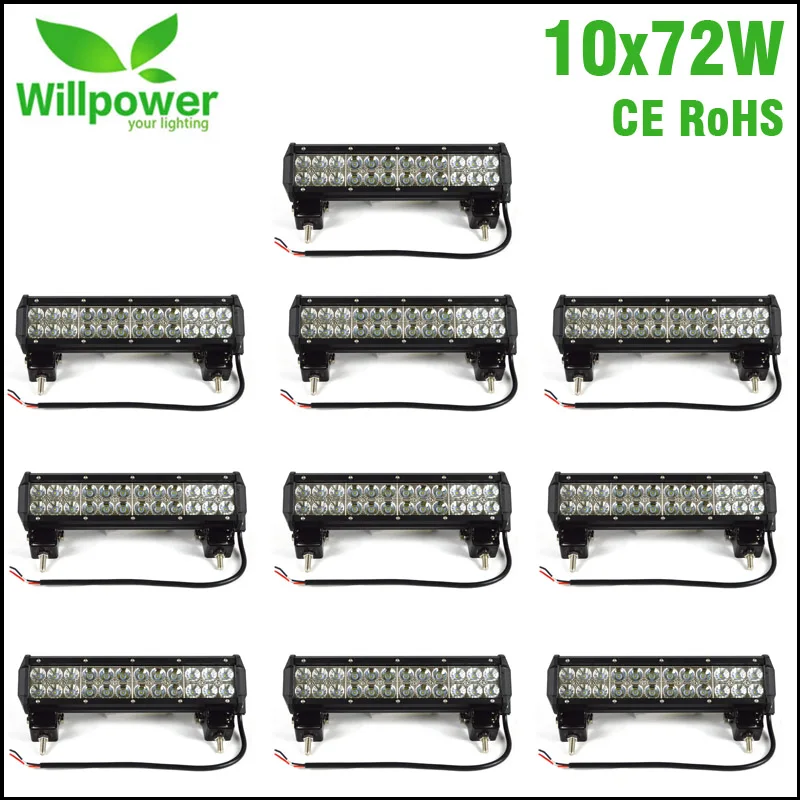 CE Rohs 10 шт. Бесплатный налог 6000lms IP67 Водонепроницаемый двухрядный 12 &quotдюймовый