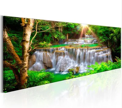 Полная квадратная Алмазная вышивка FULLCANG "лес, природные пейзажи, водопад" картина diy 5d мозаичная картина хобби большой размер G925 - Цвет: B