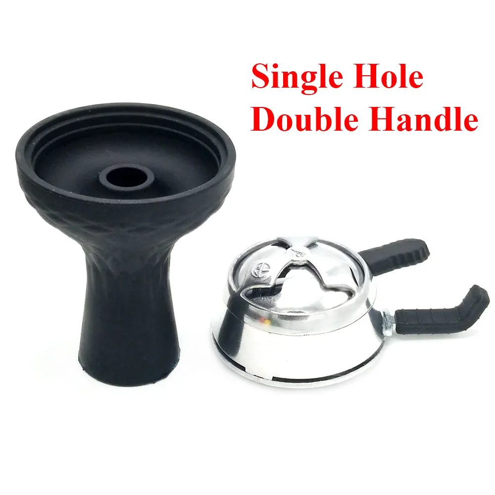 LOMINT Hookah Silicone Tobacco Bowl With Metal Charcoal Holder On The