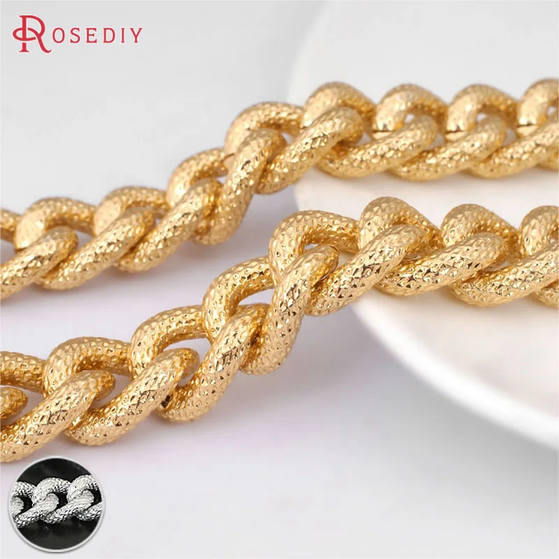 (22977)1 Meter 18*14mm Oxidation Gold Color Aluminum Embossed Extended