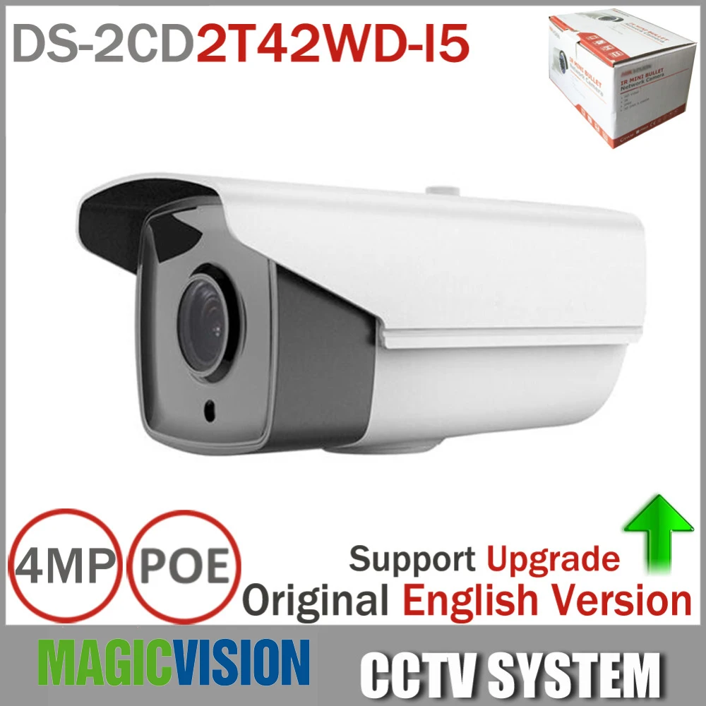 

Hikvision English Version 4MP CCTV Camera DS-2CD2T42WD-I5 4MP Outdoor IR Bullet Network IP Camera Support H.264+ WDR