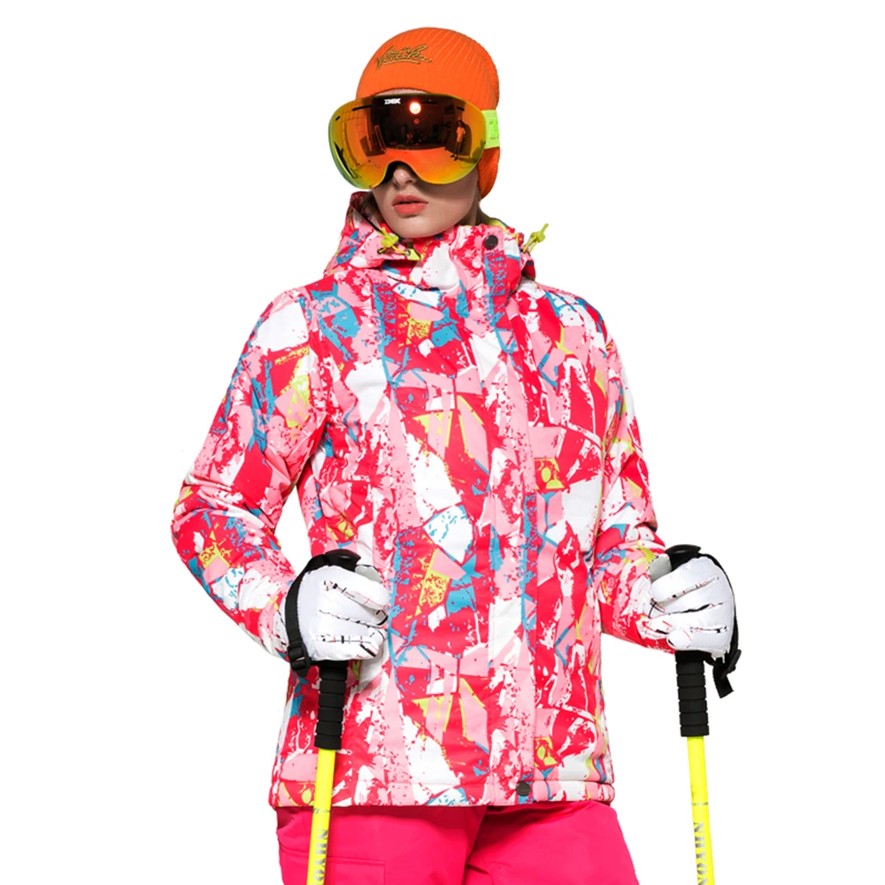 Зимний лыжный костюм Женская ветрозащитная Лыжная куртка с капюшоном зимняя теплая водонепроницаемая ветрозащитная Лыжная Сноубординг костюмы уличная куртка пальто
