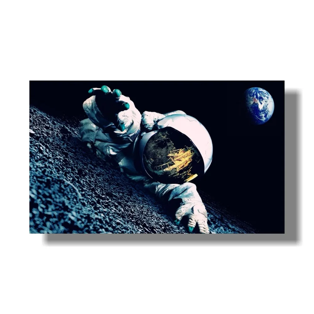 Poster 24/" x 36/" Earth Astronauts Men Outer Space