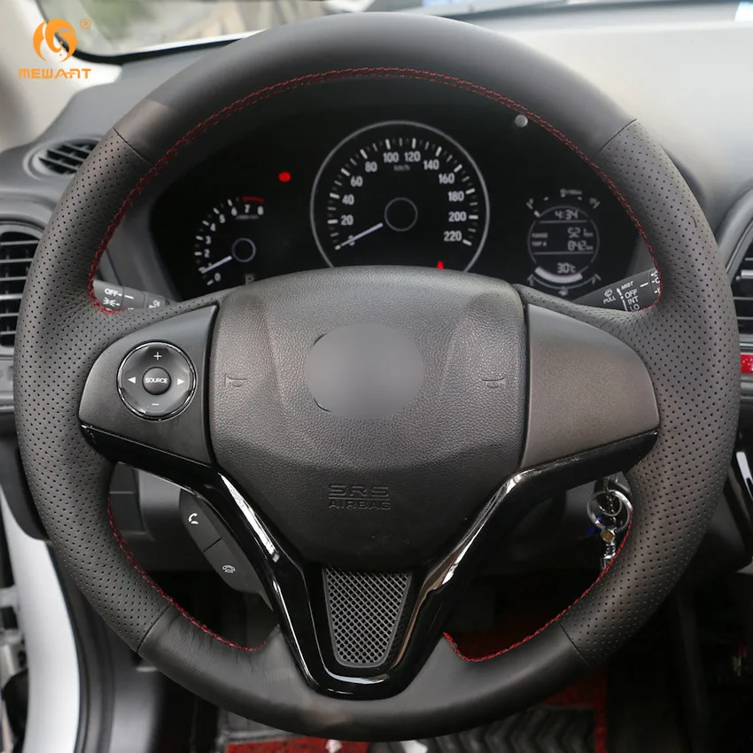 MEWANT черная искусственная кожа бриджи для Honda New Fit City Jazz 2014 2015 HRV 2016 Vezel 2017|car steering wheel