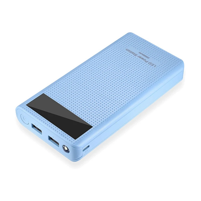 Blue Bakeey type C 7x18650, сделай сам, внешний аккумулятор, коробка, комплект, двойной USB, сделай сам, чехол для зарядки аккумулятора, быстрое зарядное устройство для samsung, Xiaomi 8, huawei - Цвет: Blue
