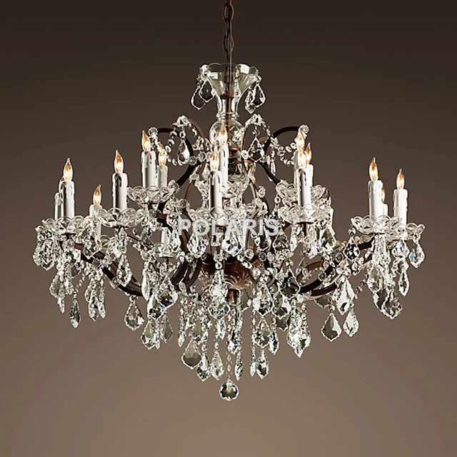 Vintage Rustic Crystal Chandelier Lighting Candle Chandeliers Vintage Rustic Crystal Chandelier Lighting Candle Chandeliers Pendant Lamp Hanging Light For Dining Room