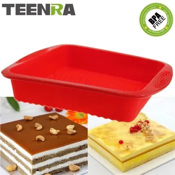 

TEENRA 1Pcs 9 inch Silicone Baking Pan Square Baking Dish Bread Baking Forms Silicone Cake Pan Mold Bread Pan Kitchen Tools