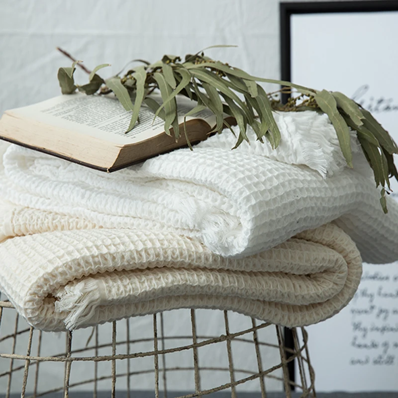 Collalily Nordic 100 Cotton Sofa Throw Blanket Modern Geometric Nordic 100 Cotton Sofa Throw Blanket