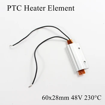 

60x28mm 48V 230 Degree Celsius Aluminum PTC Heater Element Constant Thermostat Thermistor Air Heating Sensor With Shell 60*28mm