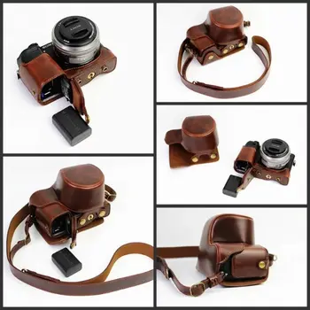 

NEW Camera Video Bag PU Case Cover for Sony NEX A6400 A6300 A6000 Camera 16-50mm lens Pouch With Bottom Battery Opening